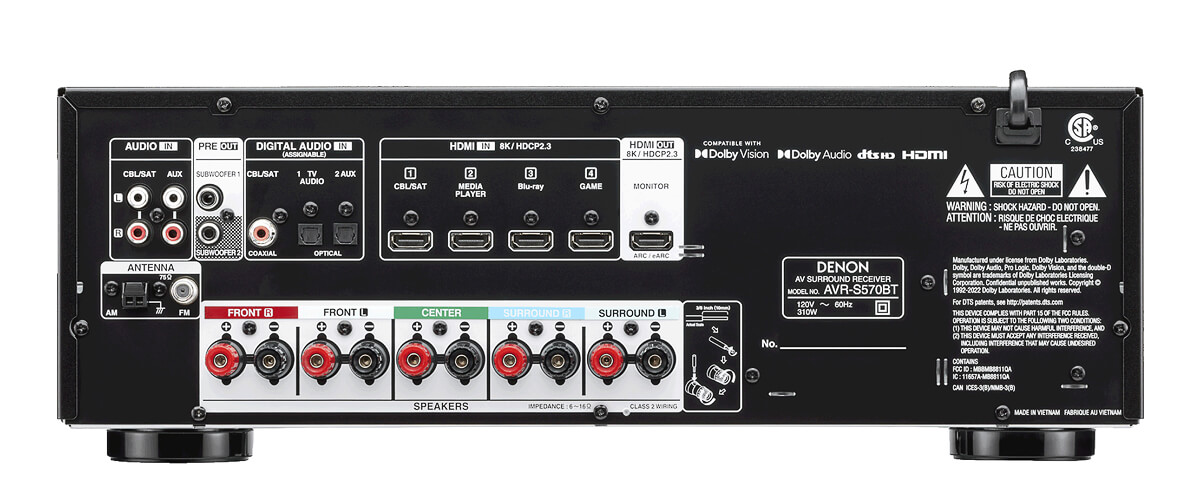 Denon AVR-S570BT specifications