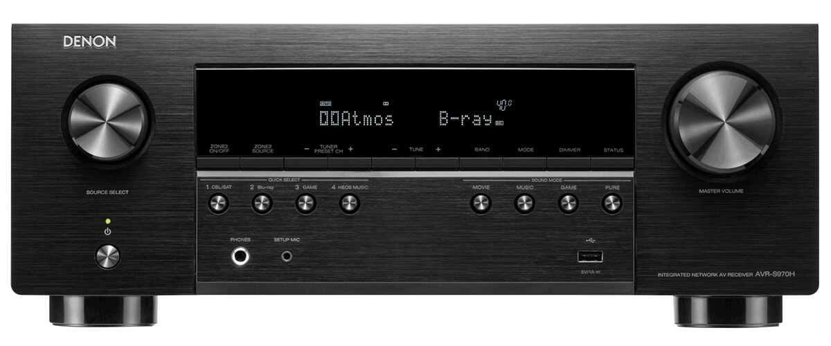  Denon AVR-S970H 8K Ultra HD 7.2 Channel (90Watt X 7) AV Receiver  2020 Model - Built for Gaming, Music Streaming, 3D Audio & Video, Alexa +  HEOS, Black : Electronics