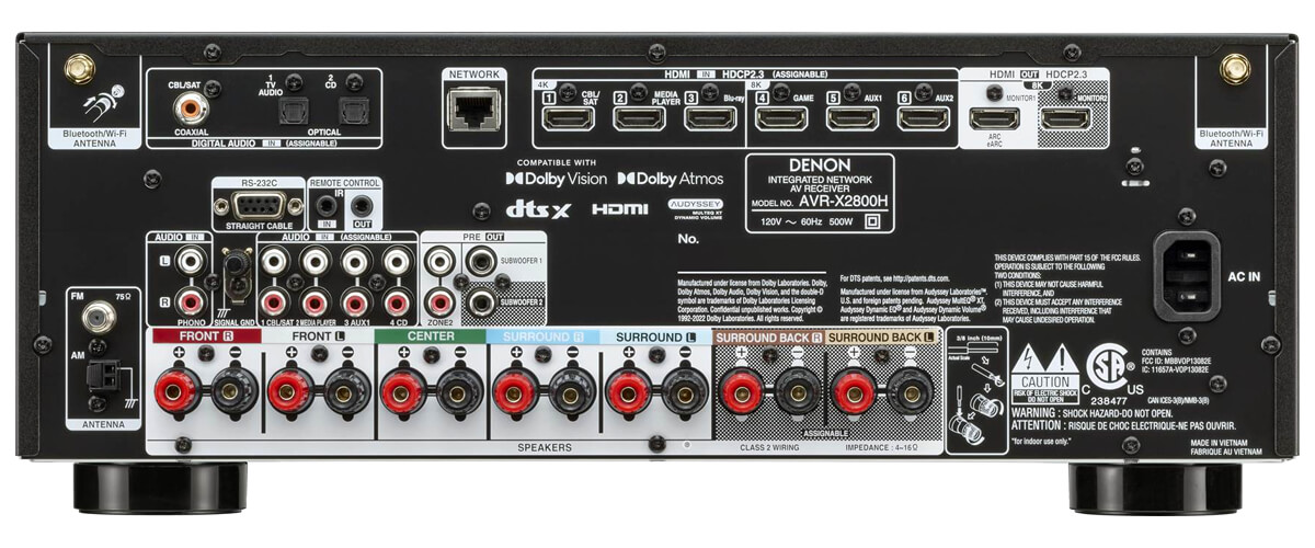 Denon AVR-X2800H specification