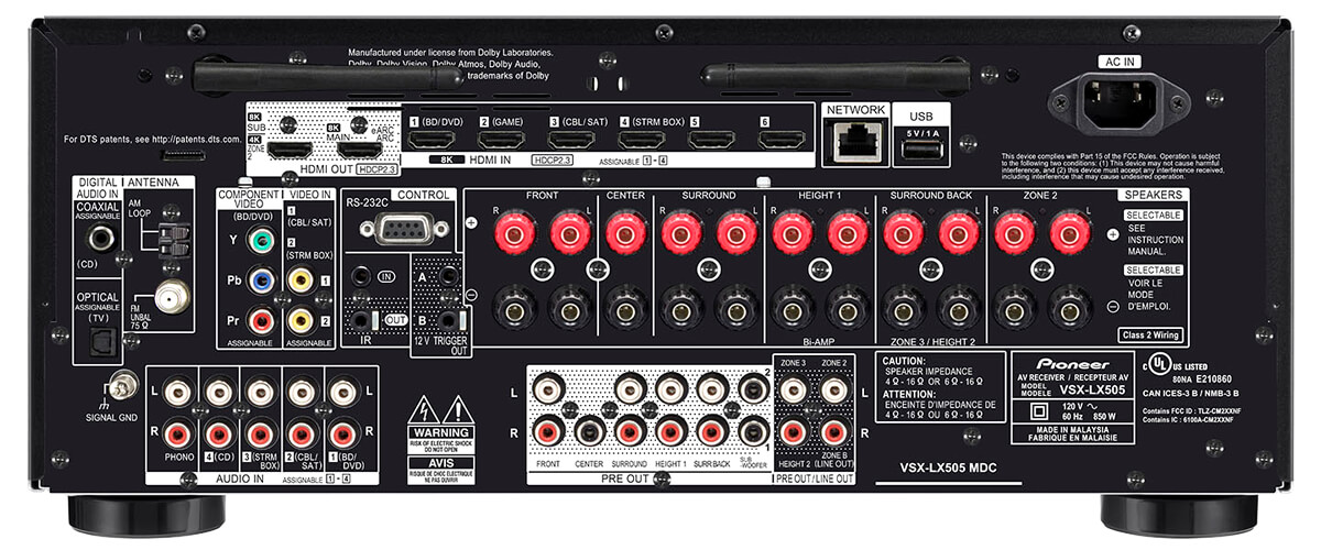 Pioneer Elite VSX-LX505 specifications