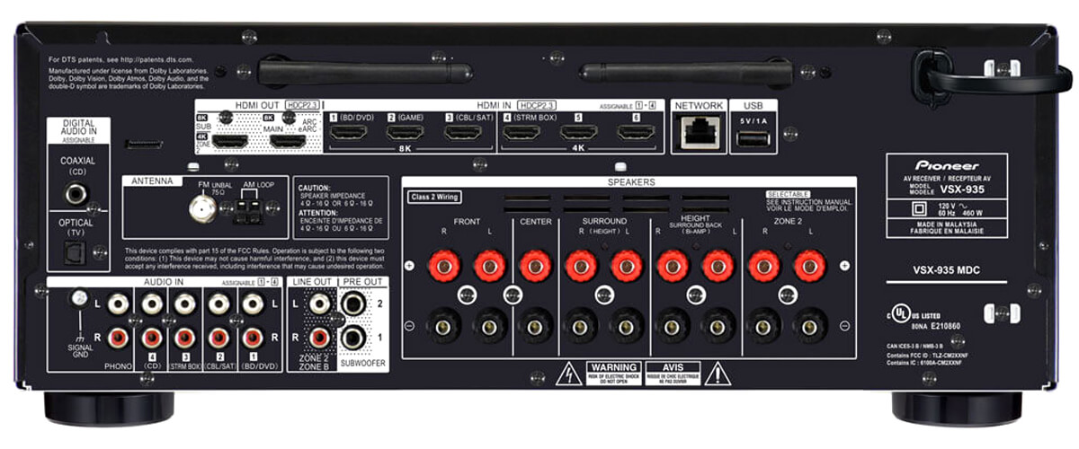 Pioneer VSX-935 back