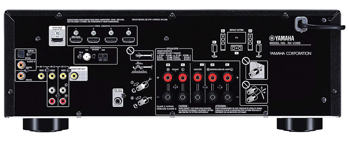 Yamaha RX-V385 specifications